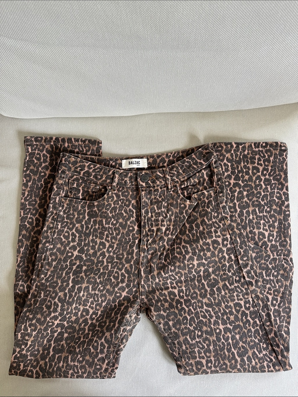 Balzac Women’s Straight Leg Jeans in Brown Leopard Print